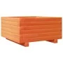 Solid pine wood planter in brown wax 50x50x26.5 cm by , Pots and planters - Ref: Foro24-847295, Price: 63,53 €, Discount: %