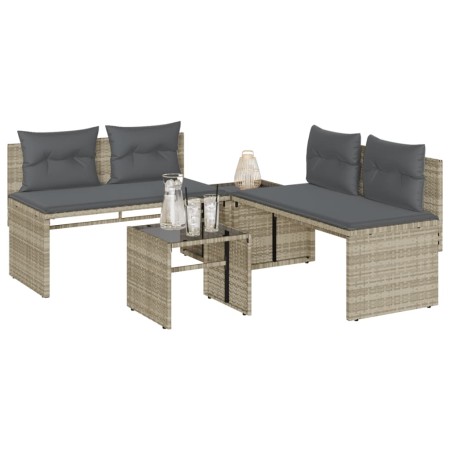 Set de sofás de jardín 4 pzas y cojines ratán sintético gris de , Conjuntos de jardín - Ref: Foro24-4003883, Precio: 287,07 €...