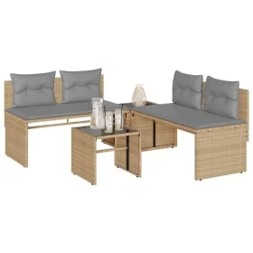 Juego de sofás jardín con cojines 4 pzas ratán sintético beige de , Conjuntos de jardín - Ref: Foro24-4003881, Precio: 287,46...