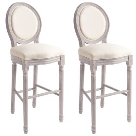 Tabuerete de cocina 2 unidades lino blanco en Taburetes de cocina | Comprar online en Foru.es