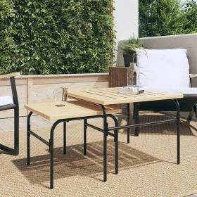 Mesas de centro apilables de jardín 2 uds acero marrón y negro de , Mesas de jardín - Ref: Foro24-4009307, Precio: 101,47 €, ...