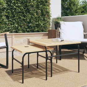 Mesas de centro apilables de jardín 2 uds acero marrón y negro de , Mesas de jardín - Ref: Foro24-4009307, Precio: 91,04 €, D...