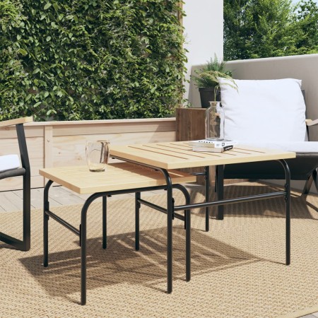 Mesas de centro apilables de jardín 2 uds acero marrón y negro de , Mesas de jardín - Ref: Foro24-4009307, Precio: 91,04 €, D...