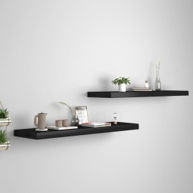 Estantes flotantes de pared 2 uds MDF negro 90x23,5x3,8 cm de vidaXL, Estantes y estanterías - Ref: Foro24-323839, Precio: 41...