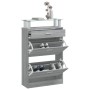Mueble zapatero madera contrachapada gris Sonoma 63x24x104 cm de , Zapateros y organizadores de calzado - Ref: Foro24-342568,...