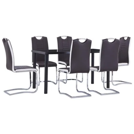 Juego de comedor 7 piezas cuero sintético marrón de , muebles para cocinas y comedores - Ref: Foro24-3053029, Precio: 547,36 ...
