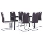 Juego de comedor 7 piezas cuero sintético marrón de , muebles para cocinas y comedores - Ref: Foro24-3053029, Precio: 546,32 ...