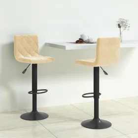 Kitchen stools 2 units cream velvet by , Kitchen stools - Ref: Foro24-333730, Price: 126,99 €, Discount: %