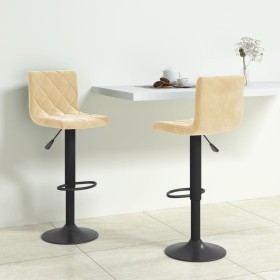 Taburetes de cocina 2 unidades terciopelo crema de , Taburetes de cocina - Ref: Foro24-333730, Precio: 129,39 €, Descuento: %
