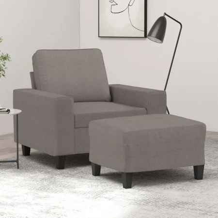 Armchair with footstool in gray taupe fabric, 60 cm. by , Sofas - Ref: Foro24-3201150, Price: 238,41 €, Discount: %