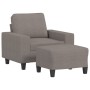 Sillón con taburete tela gris taupe 60 cm de , Sofás - Ref: Foro24-3201150, Precio: 242,63 €, Descuento: %