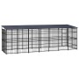 Perrera de exterior con techo de acero 12,9 m² de , Casetas y cercados para perros - Ref: Foro24-3097970, Precio: 2,00 €, Des...