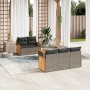 Set de muebles de jardín 6 pzas y cojines ratán sintético gris en Conjuntos de jardín | Comprar online en Foru.es