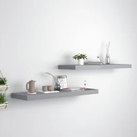 Estantes flotantes de pared 2 uds MDF gris 80x23,5x3,8 cm de vidaXL, Estantes y estanterías - Ref: Foro24-323857, Precio: 38,...