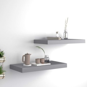 Estantes flotantes de pared 2 uds MDF gris 50x23x3,8 cm de vidaXL, Estantes y estanterías - Ref: Foro24-323851, Precio: 30,71...