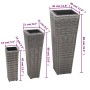 Conjunto de arriates 3 piezas ratán sintético gris de , Maceteros y jardineras - Ref: Foro24-45424, Precio: 89,21 €, Descuent...
