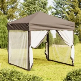 Carpa para fiestas plegable con paredes gris taupé 2x2 m de , Carpas y cenadores - Ref: Foro24-93512, Precio: 107,53 €, Descu...
