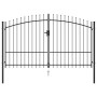 Cancela de valla doble puerta con puntas acero negro 3x1,75 m de , Puertas de jardín - Ref: Foro24-145737, Precio: 206,52 €, ...