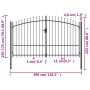 Cancela de valla doble puerta con puntas acero negro 3x1,75 m de , Puertas de jardín - Ref: Foro24-145737, Precio: 206,52 €, ...
