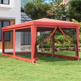 Carpa para fiestas con 6 paredes de malla HDPE rojo 3x6 m de , Carpas y cenadores - Ref: Foro24-319240, Precio: 133,33 €, Des...