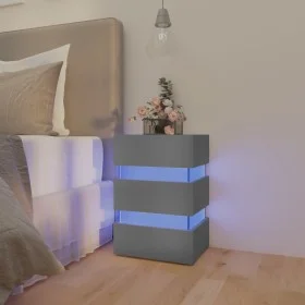 Nachttisch mit LED-Licht aus grauem Ingenieurholz 45x35x67 cm. von , Nachttische - Ref: Foro24-326842, Preis: 99,61 €, Rabatt: %