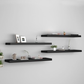Estantes flotantes de pared 4 uds MDF negro 90x23,5x3,8 cm de vidaXL, Estantes y estanterías - Ref: Foro24-323840, Precio: 76...