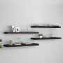 Estantes flotantes de pared 4 uds MDF negro 90x23,5x3,8 cm de vidaXL, Estantes y estanterías - Ref: Foro24-323840, Precio: 76...