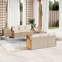 Set sofás de jardín 7 piezas y cojines ratán sintético beige en Conjuntos de jardín | Comprar online en Foru.es