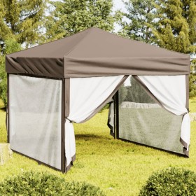 Carpa para fiestas plegable con paredes gris taupé 3x3 m de , Carpas y cenadores - Ref: Foro24-93533, Precio: 125,24 €, Descu...