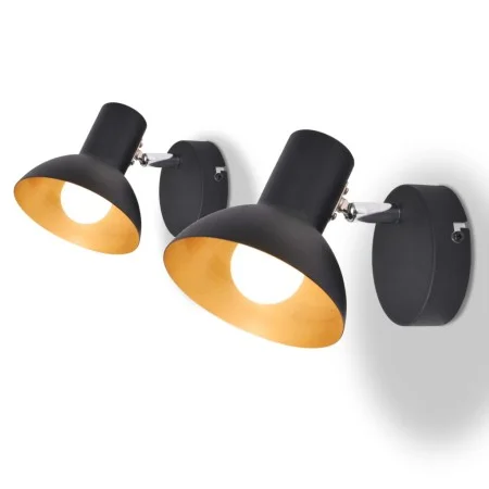 Lámparas de pared para 2 bombillas E27 negra dorada 2 unidades de , Apliques de pared - Ref: Foro24-244408, Precio: 23,67 €, ...