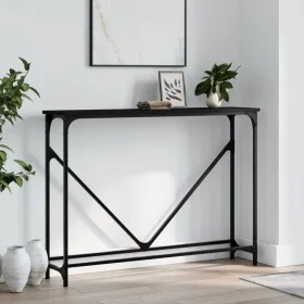 Mesa consola madera de ingeniería negra 102x22,5x75 cm de , Mesas auxiliares - Ref: Foro24-834130, Precio: 43,40 €, Descuento: %