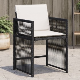 Sillas de jardín con cojines 4 unidades ratán sintético negro de , Sillas de jardín - Ref: Foro24-365034, Precio: 191,20 €, D...