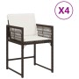 Sillas de jardín con cojines 4 unidades ratán sintético marrón de , Sillas de jardín - Ref: Foro24-365020, Precio: 160,77 €, ...