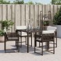Sillas de jardín con cojines 4 unidades ratán sintético marrón de , Sillas de jardín - Ref: Foro24-365020, Precio: 160,77 €, ...
