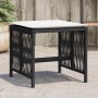 Taburetes de jardín con cojines 4 uds ratán PE negro 41x41x36cm de , Otomanas de exterior - Ref: Foro24-365055, Precio: 97,79...