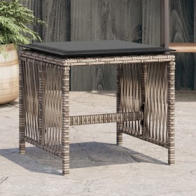 Taburetes de jardín con cojines 4 uds ratán PE gris 41x41x36 cm de , Otomanas de exterior - Ref: Foro24-365057, Precio: 99,87...