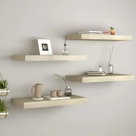 Estante flotante de pared 4 uds MDF roble 60x23,5x3,8 cm de vidaXL, Estantes y estanterías - Ref: Foro24-323876, Precio: 62,6...