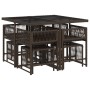 Set comedor para jardín 9 pzas y cojines ratán sintético marrón de , Conjuntos de jardín - Ref: Foro24-3211497, Precio: 348,8...