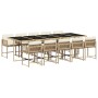 Set comedor de jardín 11 pzas con cojines ratán sintético beige de , Conjuntos de jardín - Ref: Foro24-3211474, Precio: 676,7...
