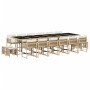 Set comedor de jardín 17 pzas con cojines ratán sintético beige de , Conjuntos de jardín - Ref: Foro24-3211546, Precio: 876,8...