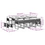 Set comedor de jardín con cojines 13 pzas ratán sintético negro de , Conjuntos de jardín - Ref: Foro24-3211519, Precio: 628,4...