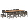 Set comedor de jardín con cojines 15 pzas ratán sintético gris de , Conjuntos de jardín - Ref: Foro24-3211538, Precio: 838,82...