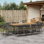 Set comedor de jardín con cojines 13 pzas ratán sintético gris de , Conjuntos de jardín - Ref: Foro24-3211586, Precio: 792,84...