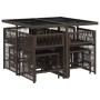 Set comedor para jardín 9 pzas y cojines ratán sintético marrón de , Conjuntos de jardín - Ref: Foro24-3211677, Precio: 367,3...
