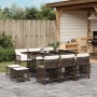 Set comedor de jardín 11 pzas y cojines ratán sintético marrón de , Conjuntos de jardín - Ref: Foro24-3211689, Precio: 506,93...