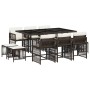 Set comedor de jardín 11 pzas y cojines ratán sintético marrón de , Conjuntos de jardín - Ref: Foro24-3211689, Precio: 506,93...