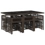 Set comedor de jardín 11 pzas y cojines ratán sintético marrón de , Conjuntos de jardín - Ref: Foro24-3211689, Precio: 506,93...