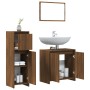 Set de muebles baño 3 pzas madera contrachapada roble marrón de , Muebles de baño - Ref: Foro24-3143933, Precio: 119,97 €, De...