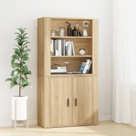 Aparador alto madera contrachapada color roble de , Aparadores - Ref: Foro24-3185362, Precio: 149,22 €, Descuento: %