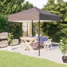 Carpa para fiestas plegable gris taupe 2x2 m de , Carpas y cenadores - Ref: Foro24-93498, Precio: 96,74 €, Descuento: %